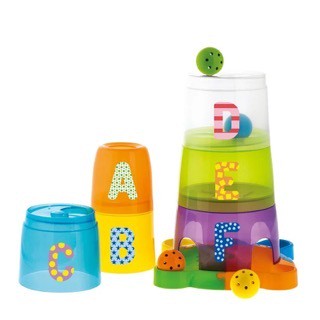 👶🏻可可貝兒👶🏻義大利 Chicco 二合一字母遊戲疊疊杯