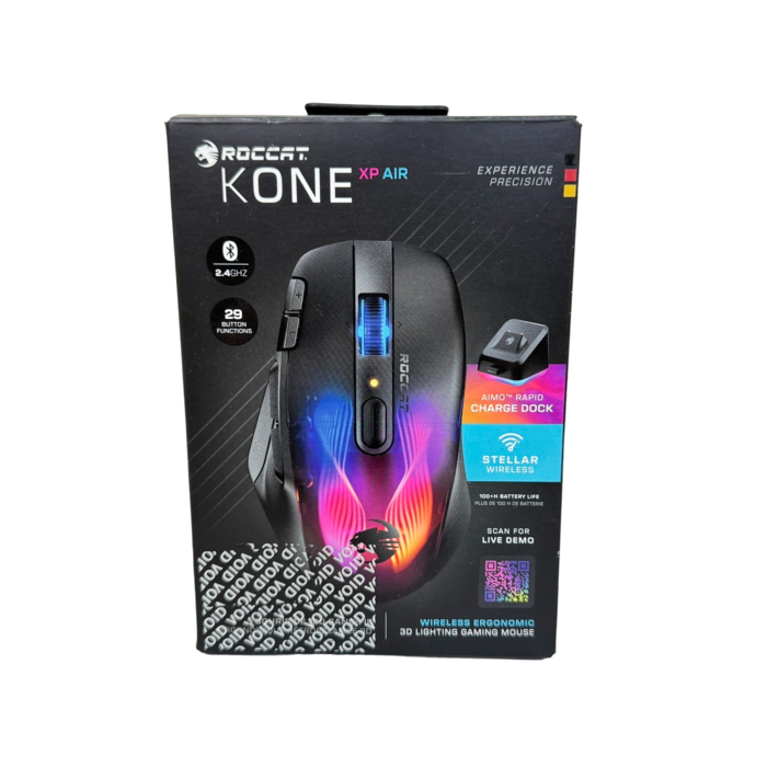 &lt;原價4,990&gt;ROCCAT Kone XP Air 無線RGB三模電競滑鼠 (二手品)