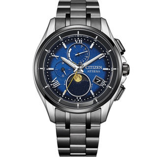 CITIZEN 星辰 GENTS 夜川月限定款 限量 月相 超級鈦 光動能電波手錶 BY1007-60L