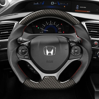 SUGO汽車精品 本田 HONDA CIVIC 9/9.5代/喜美九代 專用水轉印卡夢款 變形蟲方向盤