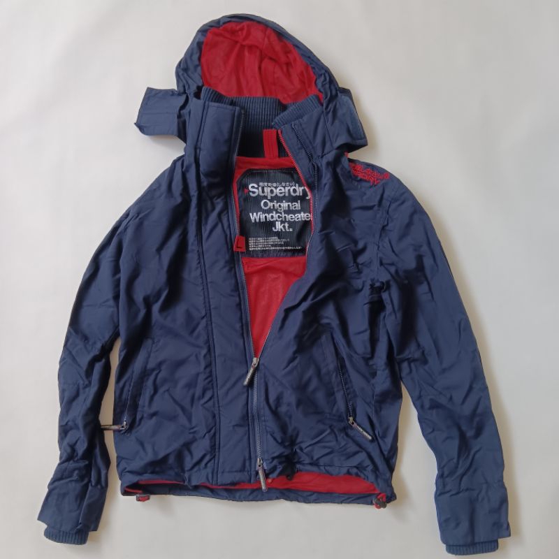 Superdry Original windcheater極度乾燥 JAPAN｜網眼排汗內裡｜防潑水外套｜L號｜三層拉鍊