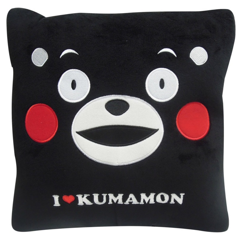 （現貨Q物）KUMAMON熊本熊棉被抱枕 酷MA萌方形抱枕被 黑色