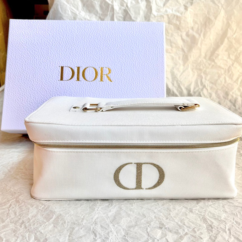 全新 Dior 迪奧 手提化妝包 化妝品櫃VIP禮 白金訂製 美容箱 大容量化妝箱 收納盒 收納包 旅行包 附禮盒鏡子