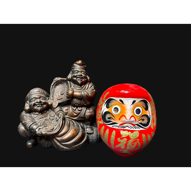 『般若堂』現貨 日本 古物 財神像 大黑天 附贈紅不倒翁