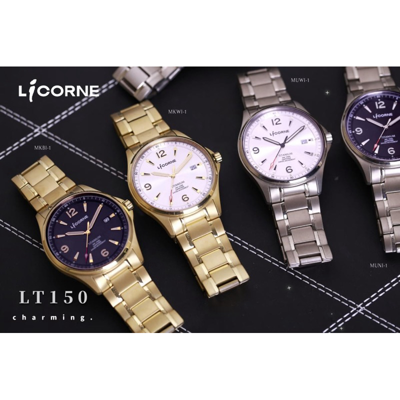 [時間達人]LICORNE 力抗錶 新款“鈦金屬”系列都會時尚錶款 (白/藍/黑 LT150 藍寶石水晶鏡面 ）