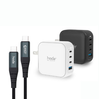 hoda 現貨 iPhone 18 17 16 15 14 13 iPad 100W GaN氮化鎵智慧四孔充電器