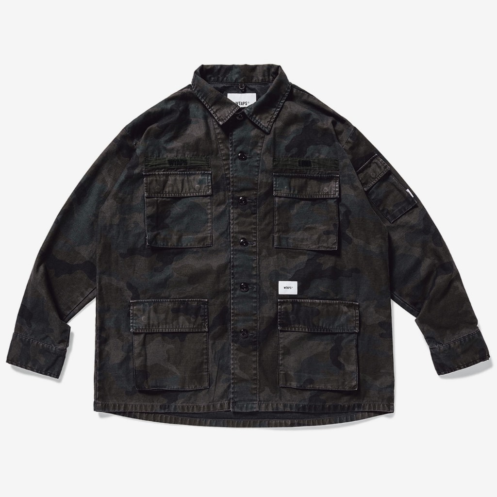 WTAPS JUNGLE LS 02 SHIRT COTTON SATIN CAMO 迷彩襯衫 M號