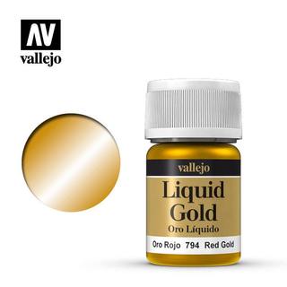 【AV vallejo】液態金屬 Liquid Gold 70794 紅金色 Red Gold 35ml.