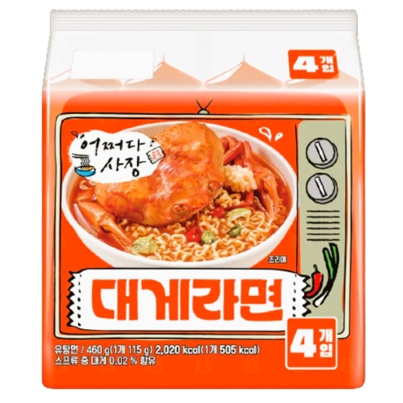 ☘KS購物網☘『韓國內銷版』   韓國 偶然成為社長3 雪蟹泡麵 115g×4入/袋 效期：2024.08.21