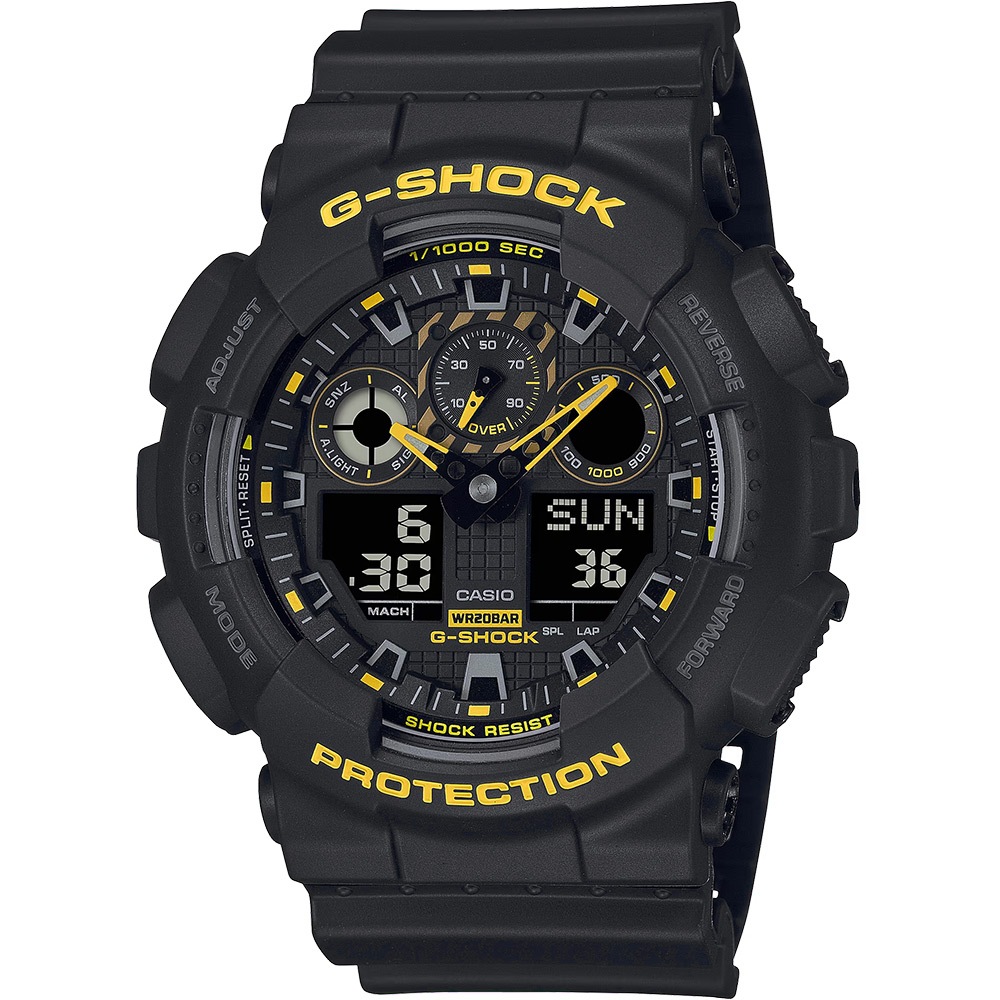 CASIO 卡西歐 G-SHOCK 黑黃配色系列 雙顯手錶 GA-100CY-1A
