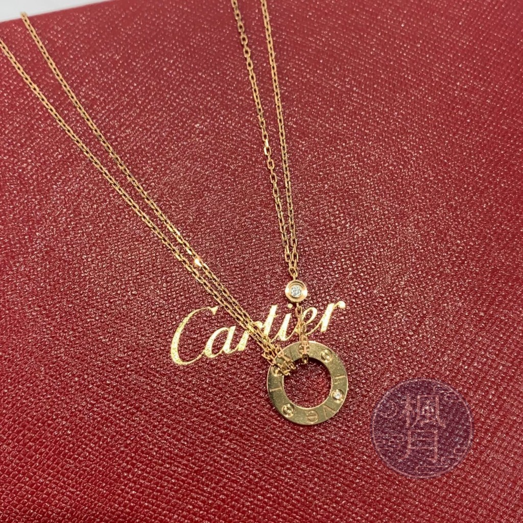 BRAND楓月 Cartier 卡地亞 RG LOVE 單鑽項鍊 6.1G 飾品 品牌配件 精品配飾 單品小物