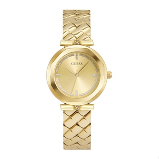 GUESS原廠平輸手錶 | 水鑽x金色 特殊造型錶帶 GW0613L2