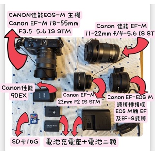 Canon Eos-M相機組/佳能/防潮箱保存/絕對8成新/新手入門必備相機組➡️整組買加贈防潮箱