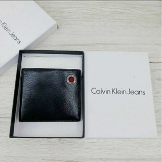 《全新》專櫃正品購入 CK Calvin Klein Jeans男款 時尚簡約 黑色真皮短夾 CK金屬圓標logo