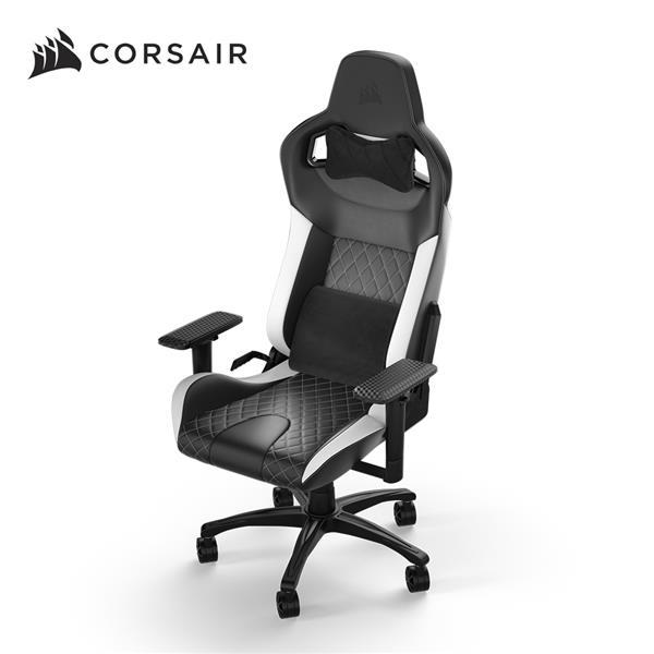 (聊聊享優惠) 海盜船 CORSAIR T1 RACE 黑白/皮質 電競椅(台灣本島免運費)