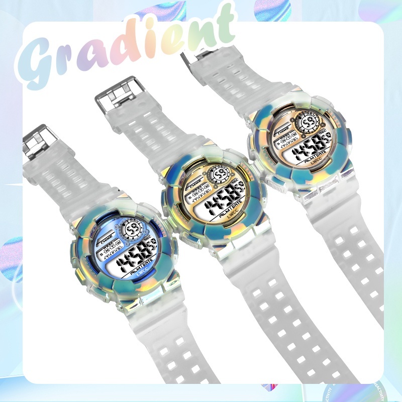 台灣快速出貨🚛 運動手錶 電子錶 透明色 男女錶 學生錶 兒童錶 電子手錶 時尚 炫彩 防水手錶 G-01