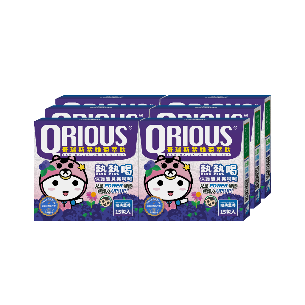 【領券再折】QRIOUS奇瑞斯紫錐菊萃飲-藍莓風味6盒/兒童紫錐花/益生菌/維他命Ｃ/無添加/調整體質