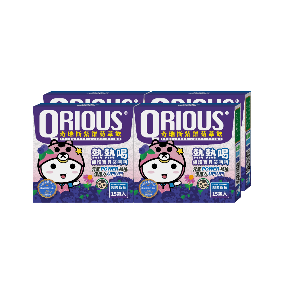 【領券再折】QRIOUS奇瑞斯紫錐菊萃飲-藍莓風味4盒/兒童紫錐花/益生菌/維他命Ｃ/無添加/調整體質