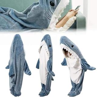 現貨 鯊魚造型法蘭絨居家睡袋
