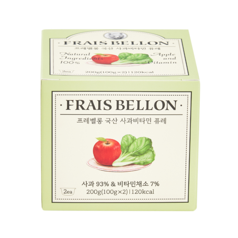 Frais Bellon韓國進口 寶寶果泥 蘋果蔬果泥 (100克/杯，2杯/盒)