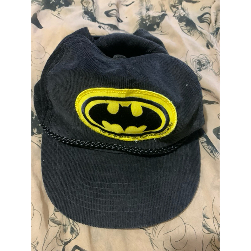 二手 古著  早期 Batman 蝙蝠俠  燈蕊絨 老帽 棒球帽 vintage  cap