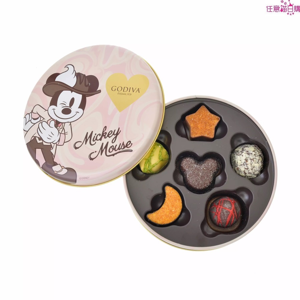 【日本空運預購】日本迪士尼 Godiva聯名 米奇 鐵盒巧克力 2024情人節