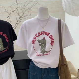 俏皮鱷魚印花T桖上衣 獨具衣格 J7194 中大尺碼女裝