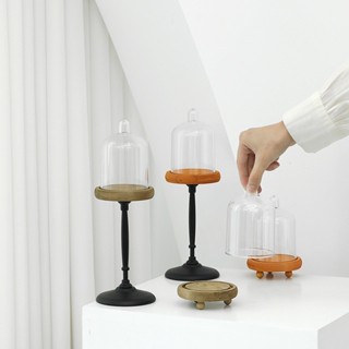 【GIFTME5臺灣現貨】木質鐘罩擺件 點心擺件 展示架 展示臺 拍攝道具 居家擺件 鐘罩式甜品架 乾燥花展示架