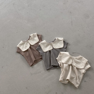 Nunubiel 蕾絲水手翻領上衣《現貨》｜寶寶t恤 嬰兒上衣 女童衣服 兒童上衣 嬰兒衣服 寶寶衣服 韓國童裝