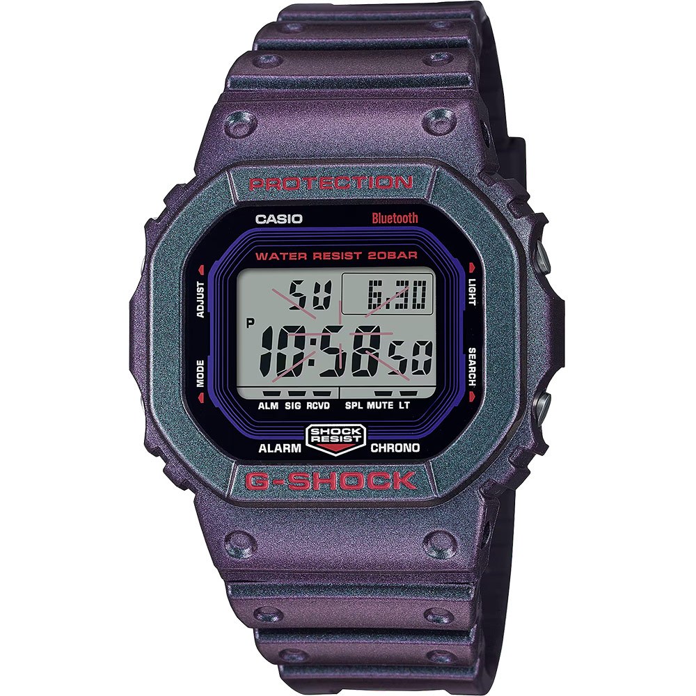 CASIO 卡西歐 G-SHOCK 電競玩家 炫彩烤漆 藍芽手錶 DW-B5600AH-6