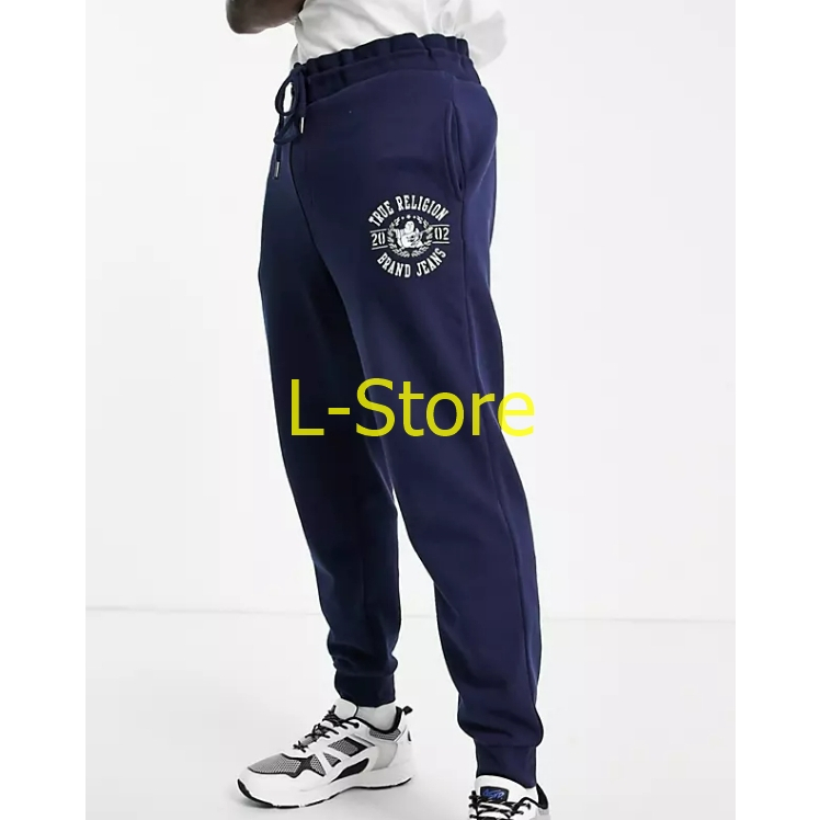 @L-store@特價現貨 全新真品 美國True Religion 經典 logo 深藍色 休閒棉褲   內裡刷毛