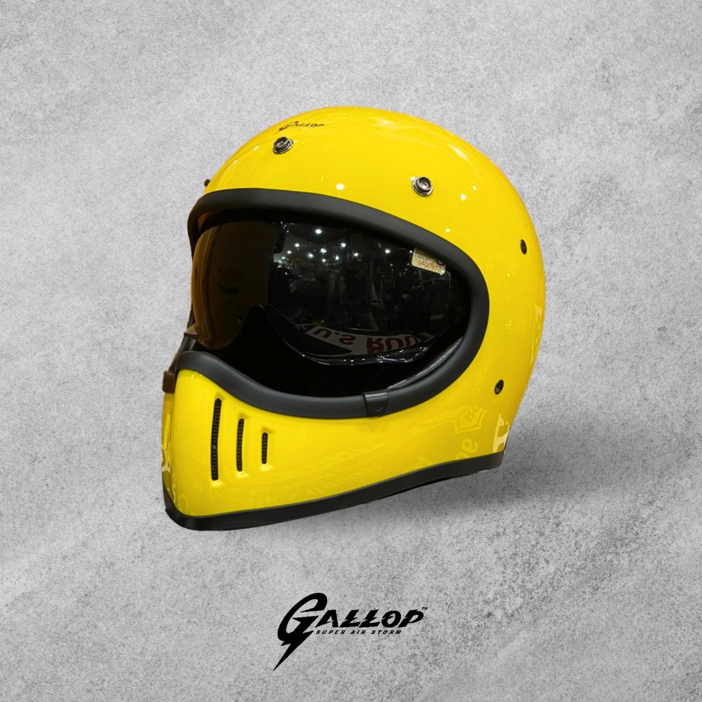 Gallop M2-黃色 內鏡片山車帽 10色可選 舒適好戴 全可拆卸內襯