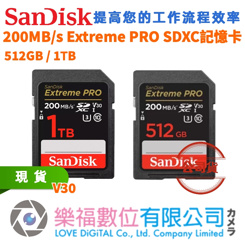 樂福數位 SanDisk 512GB 1TB Extreme PRO SDXC UHS-I 記憶卡 公司貨