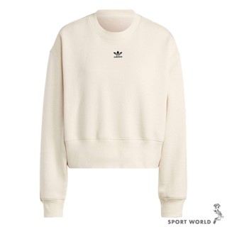 Adidas 長袖上衣 女裝 棉 米【運動世界】IA6502