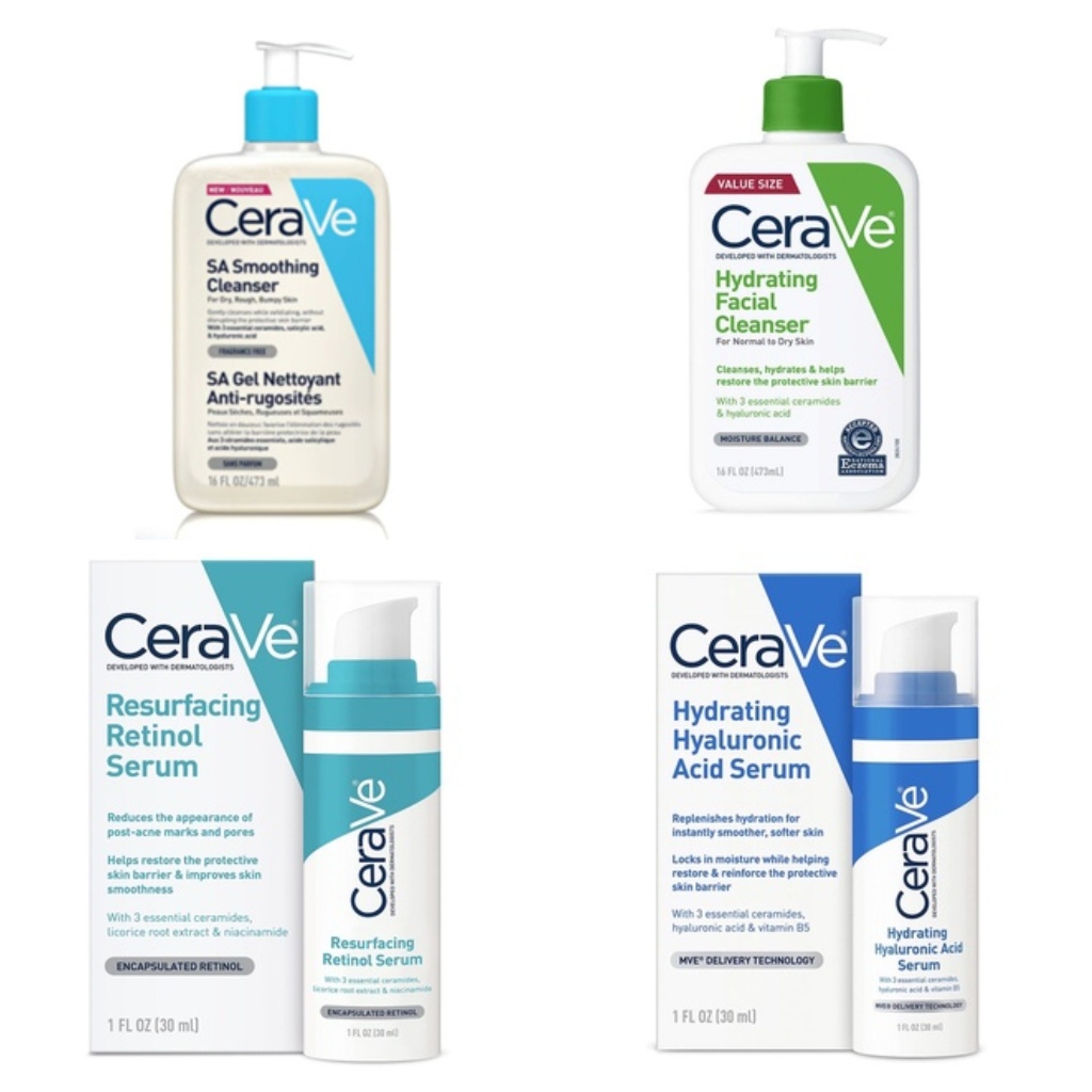 CeraVe 適樂膚 視黃醇精華液、玻尿酸洗面乳、全效超級修護乳