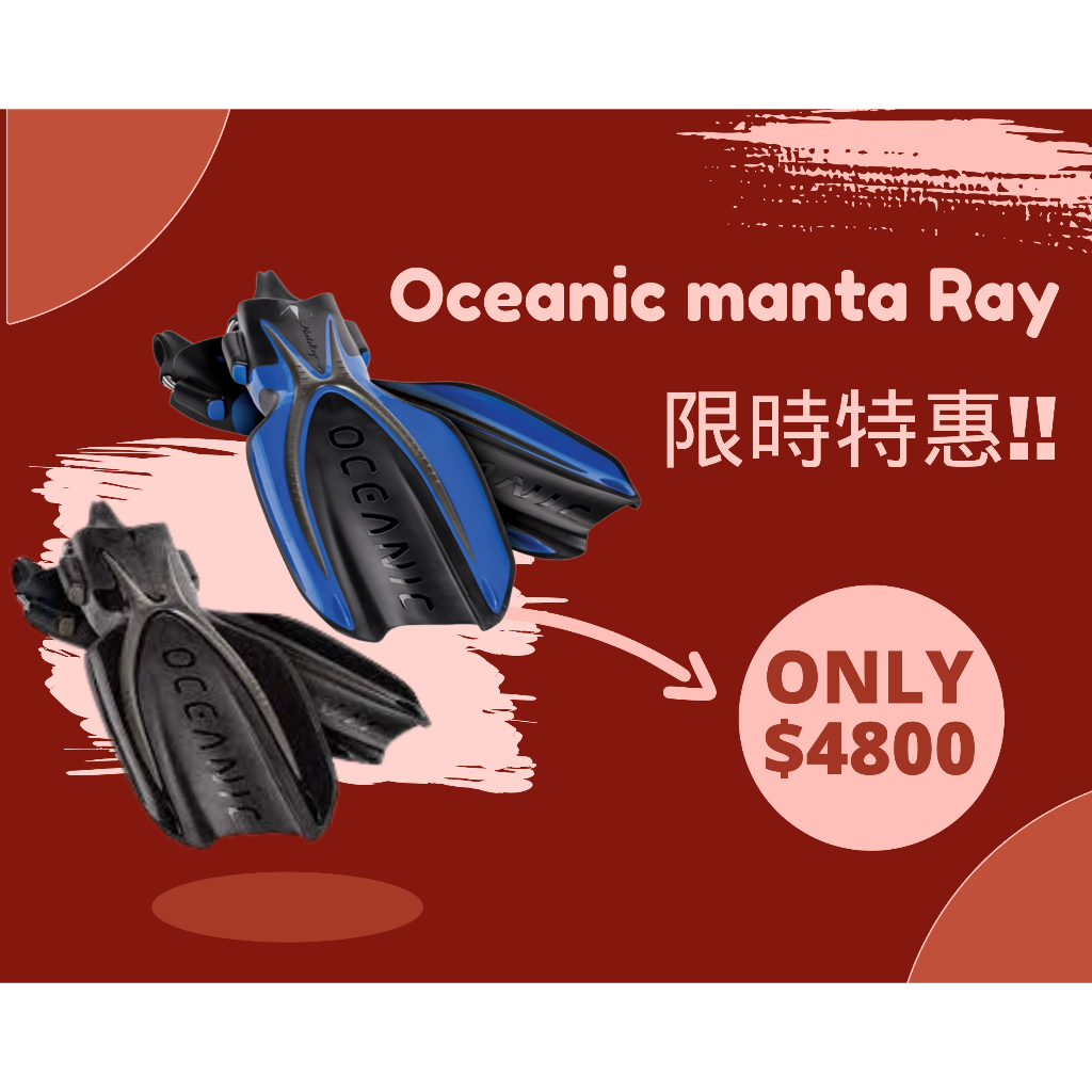 OCEANIC MANTA RAY FIN 潛水彈簧帶式蛙鞋