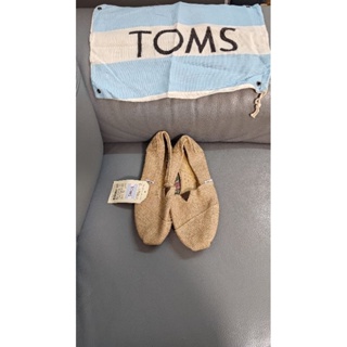 全新 TOMS 素面卡其色麻布鞋 懶人鞋 簡易包裝 可接受再下單 37