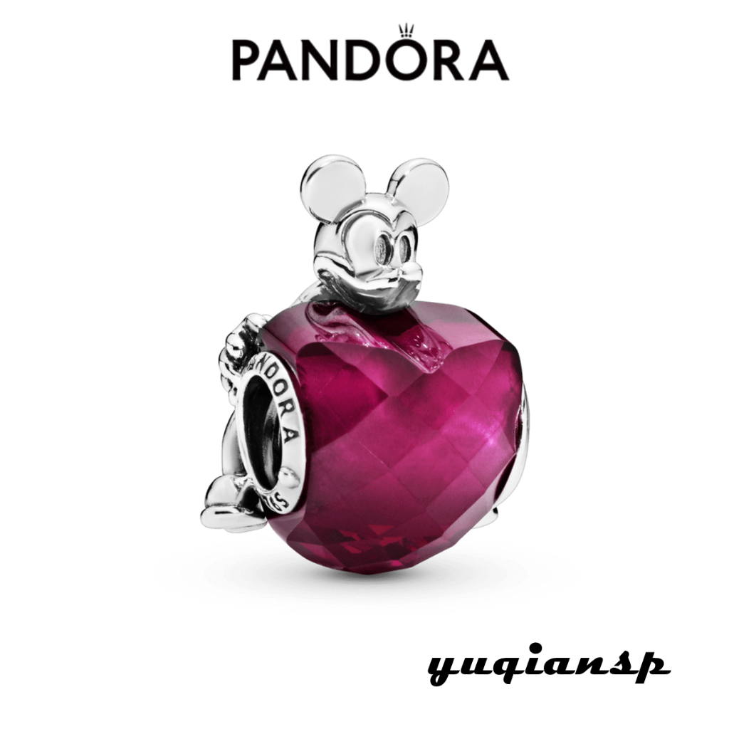 yuqiansp專業代購潘朵拉 Pandora 迪士尼米老鼠和心形吊飾 送女友 紀念日礼物797168NFR
