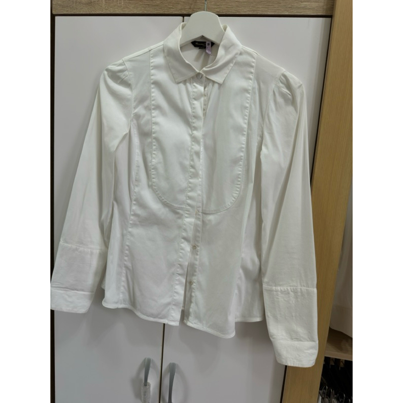西班牙 Massimo dutti34號 米白色彈性襯衫