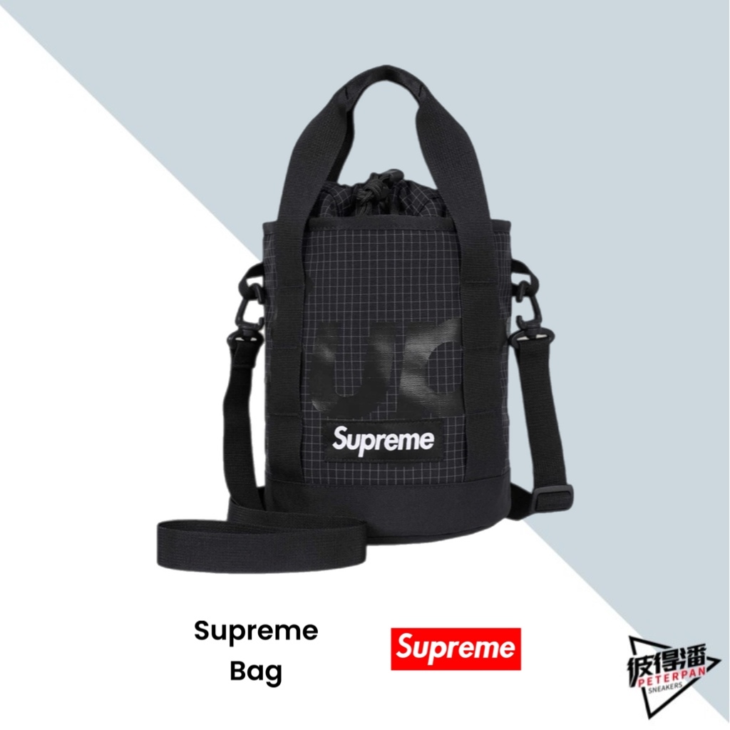 SUPREME CINCH BAG 反光 肩背 水桶包 黑【彼得潘】