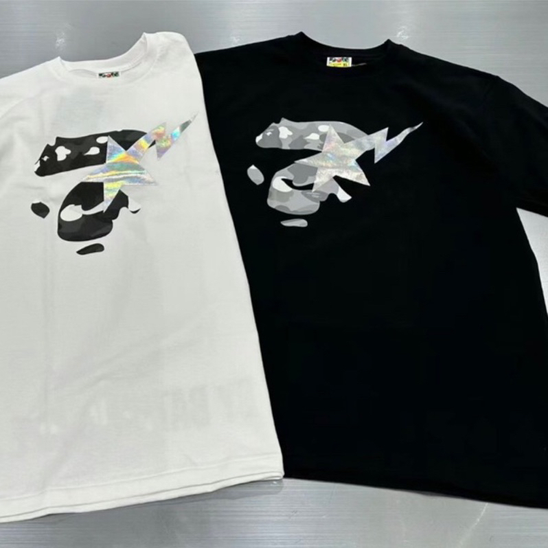 #bape 本週新品 蓄勢待發🔥  鐳射炫彩猿人/ 鯊魚/ milo 短袖 夜光