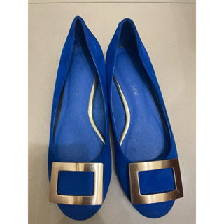 TINO BELLINI 方釦平底鞋 娃娃鞋 藍色 35