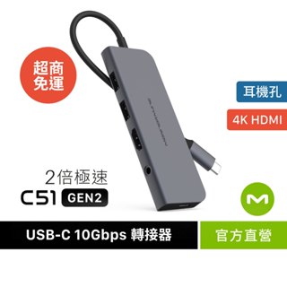 MONITORMATE C51 USB-C Gen2 10Gbps 五合一 Hub轉接器【極速版/4K高清/M1M2可】