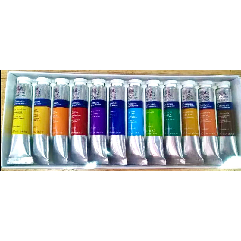 英國 溫莎牛頓水彩顏料 12色/21ML 學生級透明水彩鋁管盒裝組 WINSWINSOR NEWTON