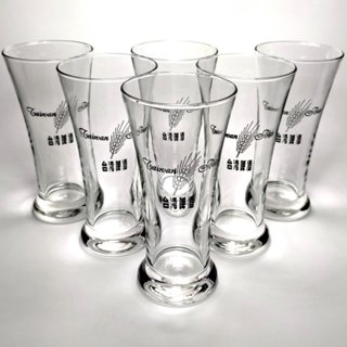 《NATE》臺灣懷舊早期水杯【臺灣省菸酒公賣局 建國廠區1997年發行 臺灣啤酒杯】玻璃杯6只一組~全新附盒~