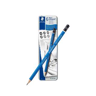 【時代中西畫材】德國 施德樓STAEDTLER 頂級藍桿素描繪圖鉛筆 6入/12入