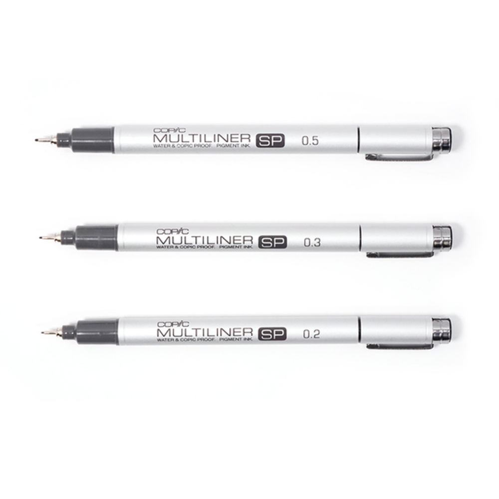 【時代中西畫材】COPIC Multiliner SP 極細可換內芯 鋁管代針筆 單支 (可選尺寸+墨水匣)