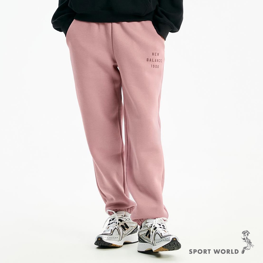 New Balance 長褲 女裝 IU穿搭款 棉 縮口 粉【運動世界】AWP41508RSE