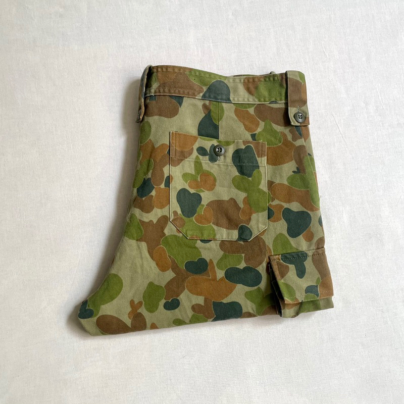 澳洲製造 Aus Army Duck Camo Field Pants 純棉獵鴨迷彩 可調腰圍 公發軍褲 vintage