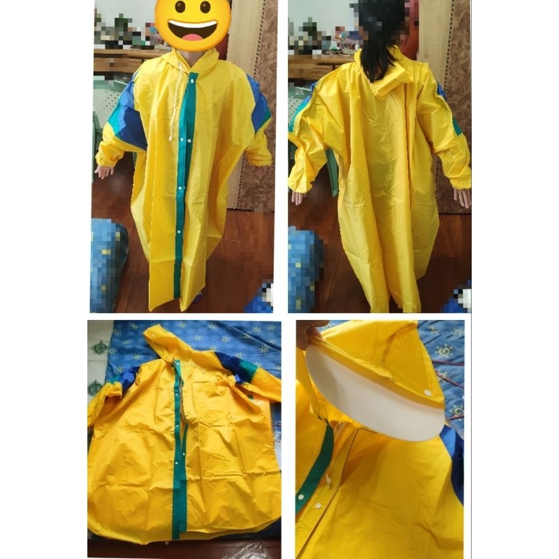 台灣製造 MIT 厚實 兒童 前開 拉鍊+鈕扣 尼龍 太空雨衣 jas hujan raincoat